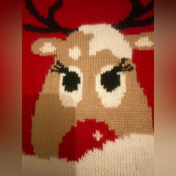 Women’s |  Ugly Christmas sweater | Reindeer sweater | Christmas NWT size L - Picture 5 of 14